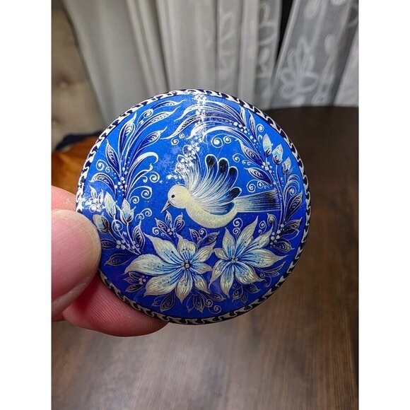 Vintage Royal Blue Bird Brooch Handmade from Russia - Picture 2 of 6